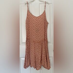Wild Fable Floral Print Dress in Peach and White